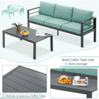 Ensemble de mobilier de patio en aluminium AECOJOY 7 pièces, ensemble de conversation d'extérieur