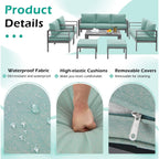 Ensemble de mobilier de patio en aluminium AECOJOY 7 pièces, ensemble de conversation d'extérieur