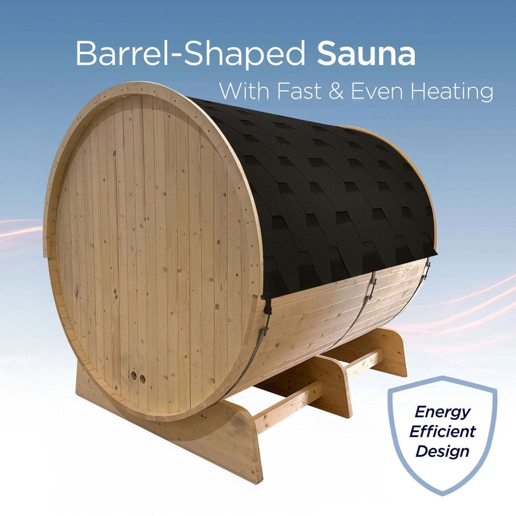 Sauna ALEKO 6-8 personnes en pin blanc de Finlande avec chauffage électrique homologué UL - 224 cm (L) x 185 cm (l) x 201 cm (H)