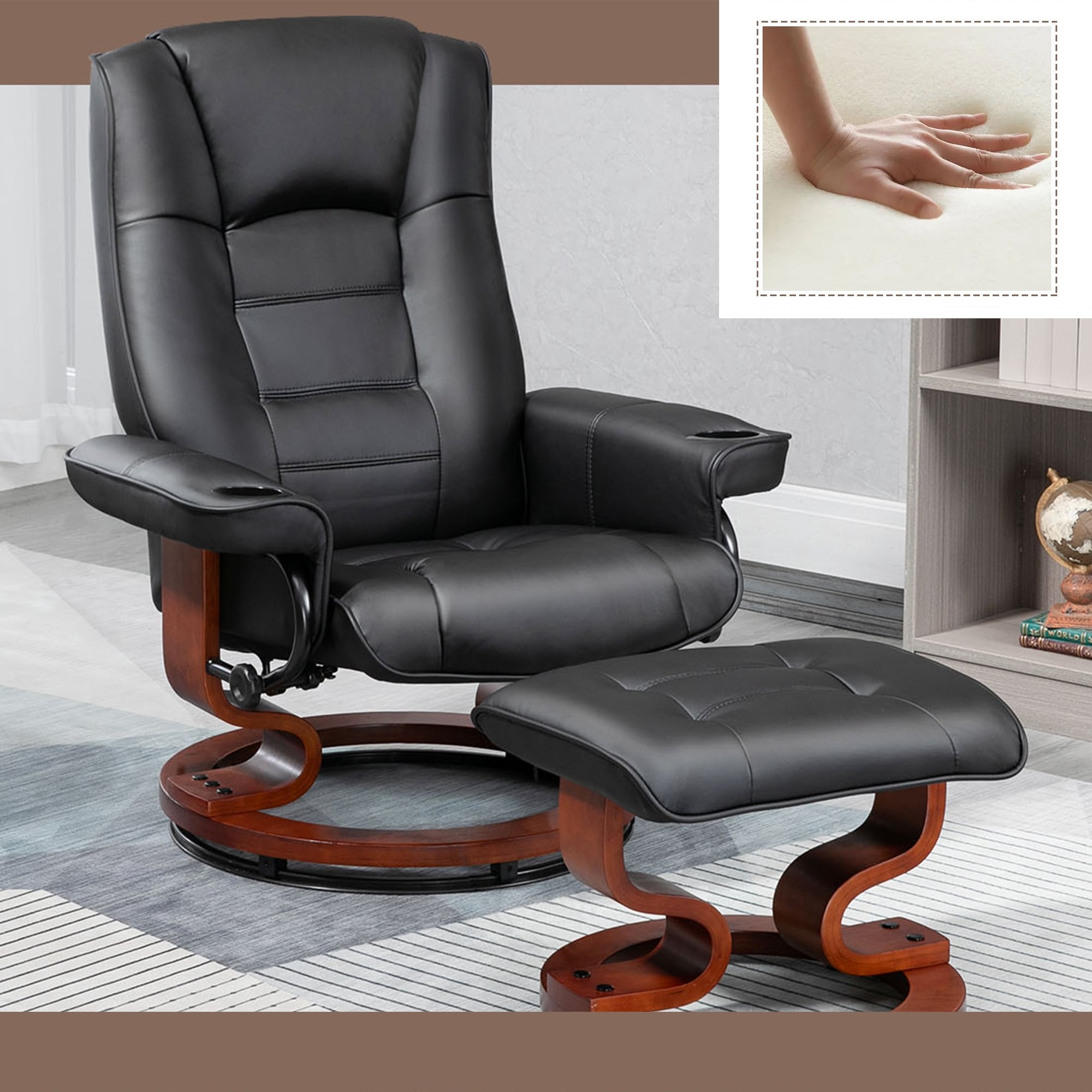 Fauteuil inclinable AVAWING avec repose-pieds pivotant