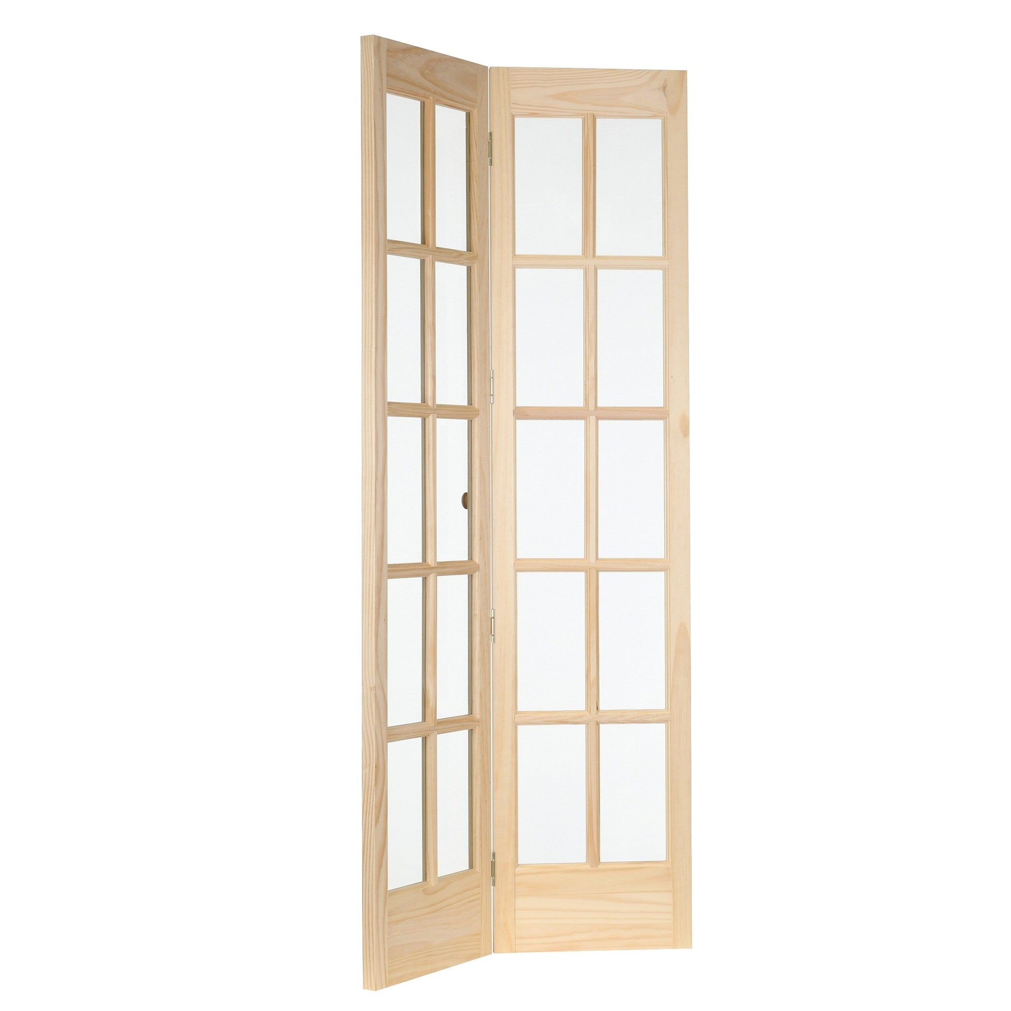 Porte pliante traditionnelle AWC en pin brut à vitrage divisé de 91 cm (36 pouces)
