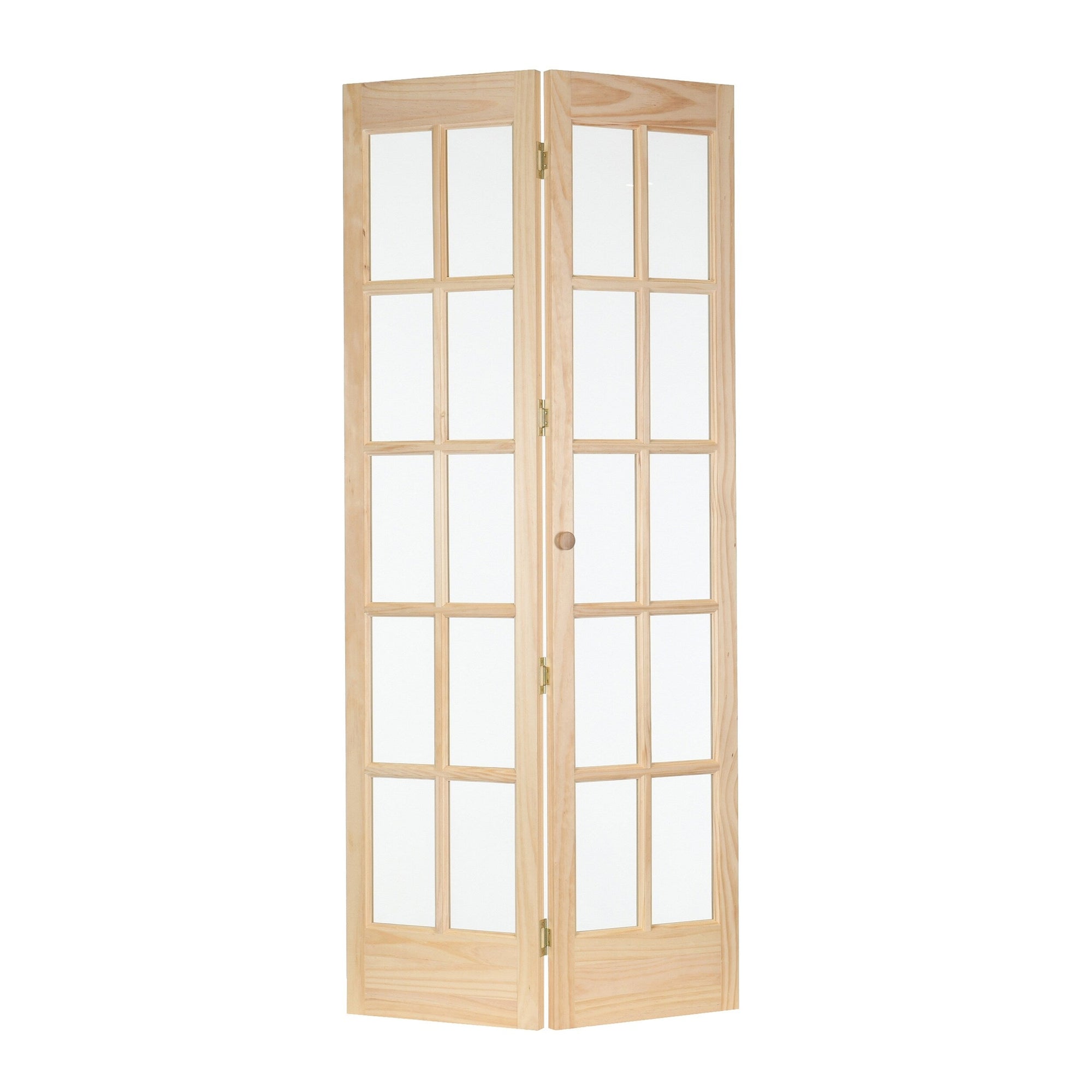 Porte pliante traditionnelle AWC en pin brut à vitrage divisé de 91 cm (36 pouces)