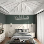 Lustre Acroma style ferme à 12 lumières, forme roue de chariot, 101,6 cm (40 po), homologué UL - 101,6 cm (40 po) de profondeur x 350 cm (138 po) de hauteur