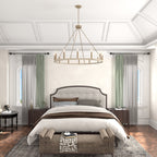 Lustre Acroma style ferme à 12 lumières, forme roue de chariot, 101,6 cm (40 po), homologué UL - 101,6 cm (40 po) de profondeur x 350 cm (138 po) de hauteur