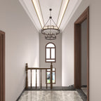 Lustre Acroma moderne à 20 lumières, style ferme, rond, 40 po, en forme de roue de chariot, homologué UL.