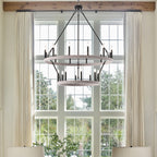 Lustre Acroma moderne à 20 lumières, style ferme, rond, 40 po, en forme de roue de chariot, homologué UL.