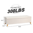 Banc coffre de rangement en cuir reconstitué Adeco 50