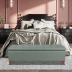 Banc coffre de rangement en cuir reconstitué Adeco 50