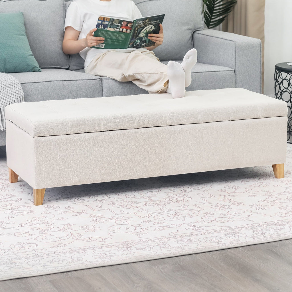 Banc coffre de rangement en cuir reconstitué Adeco 50