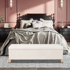 Banc coffre de rangement en cuir reconstitué Adeco 50