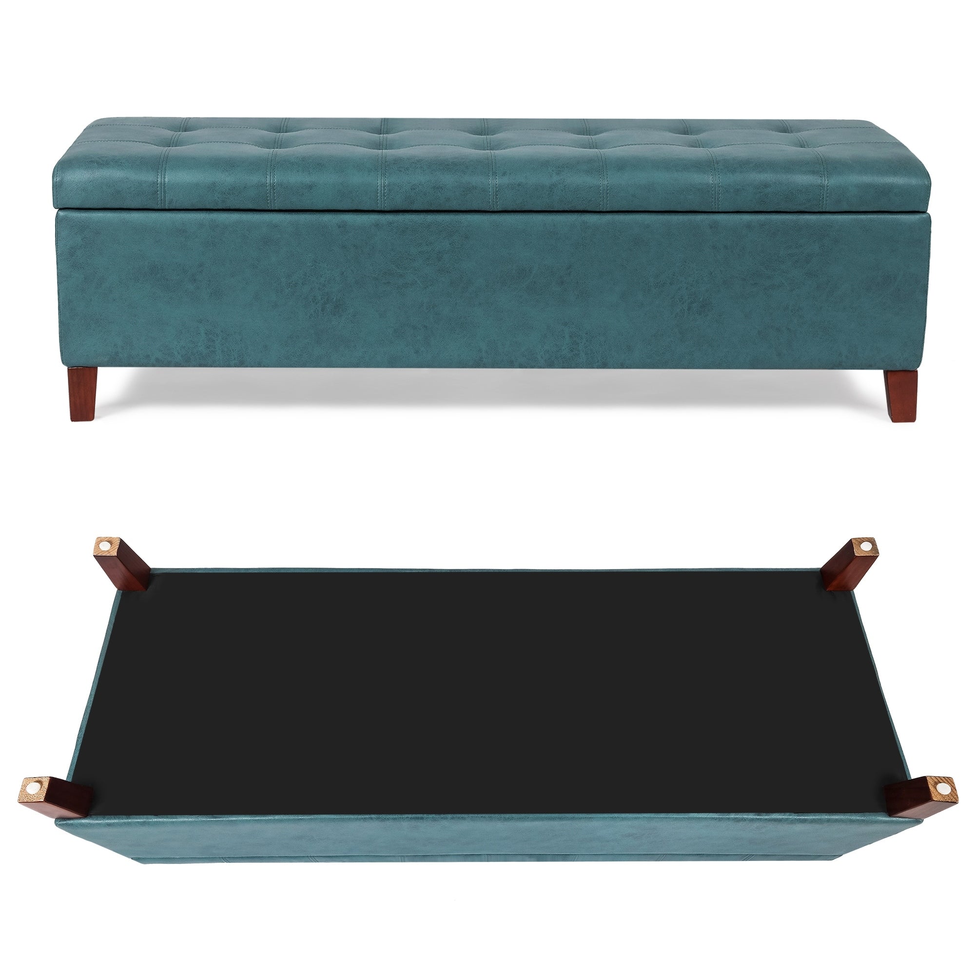 Banc coffre de rangement en cuir reconstitué Adeco 50