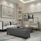 Banc coffre de rangement en cuir reconstitué Adeco 50