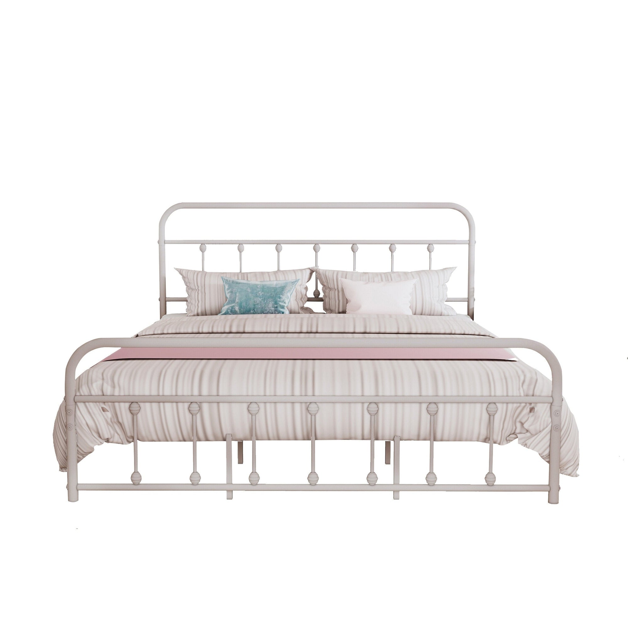 Cadre de lit plateforme en métal style vintage simple Alazyhome, montage facile