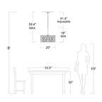 Lustre Anita à abat-jour tambour et prisme en verre transparent