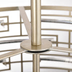 Lustre Anita à abat-jour tambour et prisme en verre transparent