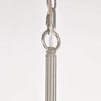 Lustre Anita à abat-jour tambour et prisme en verre transparent