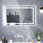 Miroir de salle de bain antibuée rétroéclairé RGB et éclairé par LED