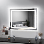 Miroir de salle de bain antibuée rétroéclairé RGB et éclairé par LED