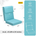Ensemble de 4 coussins pour chaise de patio à dossier haut Aoodor, 46 x 21 x 4 pouces (coussins seulement)