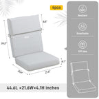 Ensemble de 4 coussins pour chaise de patio à dossier haut Aoodor, 46 x 21 x 4 pouces (coussins seulement)
