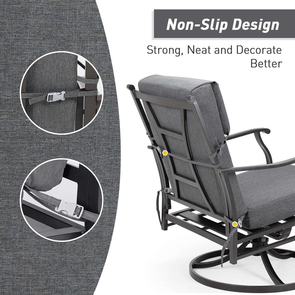 Ensemble de 4 coussins pour chaise de patio à dossier haut Aoodor, 46 x 21 x 4 pouces (coussins seulement)