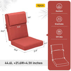 Ensemble de 4 coussins pour chaise de patio à dossier haut Aoodor, 46 x 21 x 4 pouces (coussins seulement)