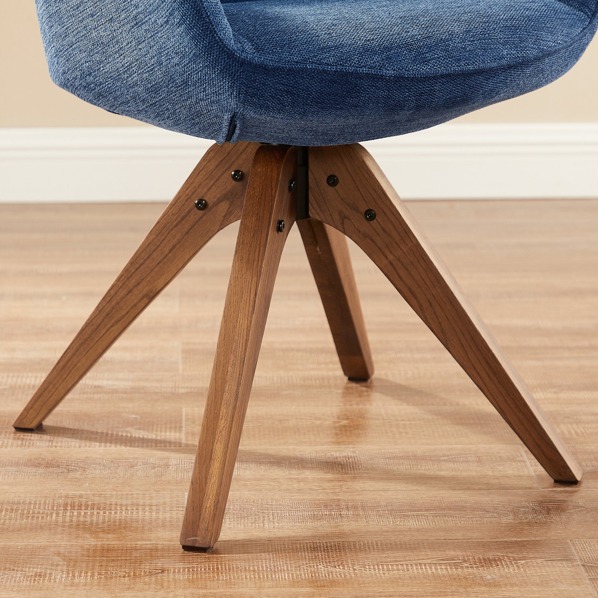 Fauteuil pivotant Art Leon pour bureau à domicile moderne avec pieds en bois