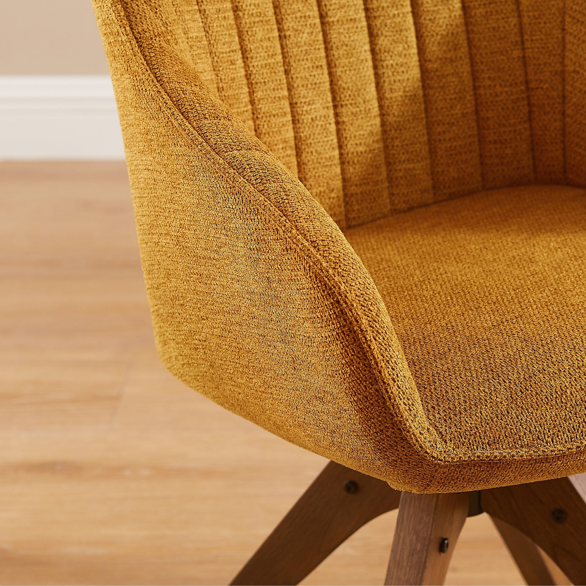 Fauteuil pivotant Art Leon pour bureau à domicile moderne avec pieds en bois