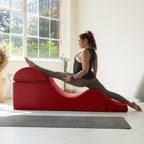 Chaise longue convertible Avana Kami / Yoga et massage - Pouf 2 en 1 avec fauteuil de yoga dépliable dissimulé, Microvelours - Non disponible