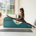 Chaise longue convertible Avana Kami / Yoga et massage - Pouf 2 en 1 avec fauteuil de yoga dépliable dissimulé, Microvelours - Non disponible