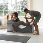 Chaise longue convertible Avana Kami / Yoga et massage - Pouf 2 en 1 avec fauteuil de yoga dépliable dissimulé, Microvelours - Non disponible
