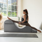 Chaise longue convertible Avana Kami / Yoga et massage - Pouf 2 en 1 avec fauteuil de yoga dépliable dissimulé, Microvelours - Non disponible