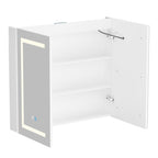 Armoire à pharmacie murale blanche avec miroir LED antibuée 6000K