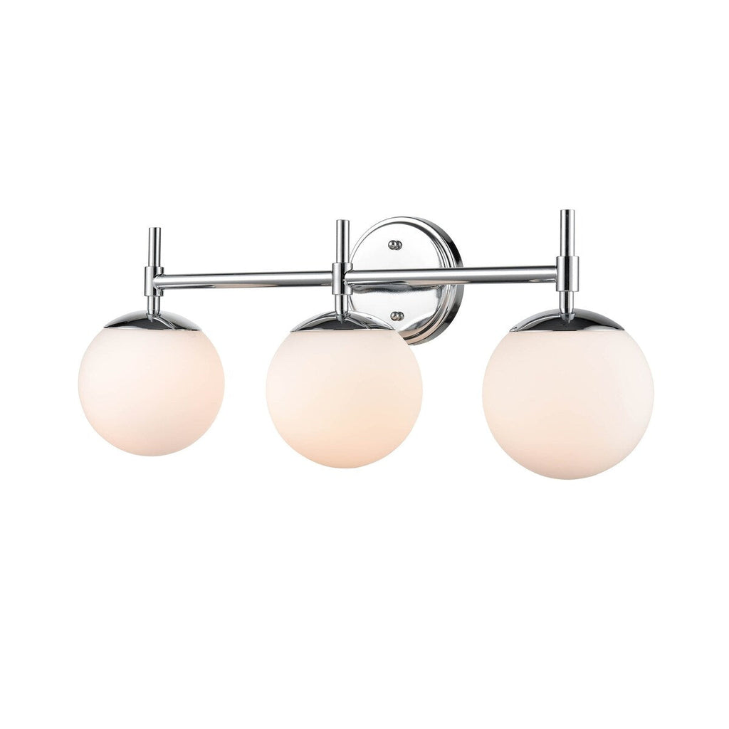 Applique murale de salle de bain à 3 lumières 929 Lighting, disponible en plusieurs finitions avec abat-jour en verre opale