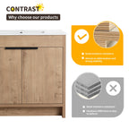 Meuble-lavabo Beingnext 24/30/36 avec vasque, meuble-lavabo autoportant avec porte à fermeture douce et étagère réglable