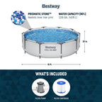 Piscine extérieure ronde hors sol Bestway Steel Pro MAX 10'x30 avec pompe - 10 pi x 30 po.