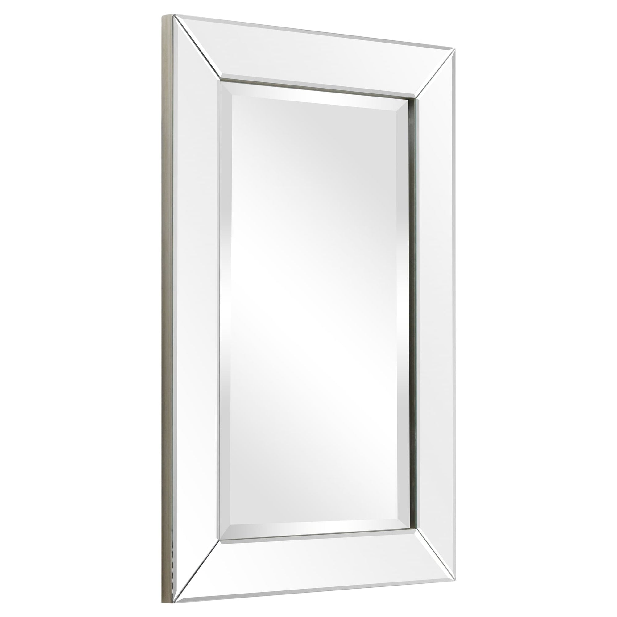 Miroir mural rectangulaire biseauté transparent HD pour salle de bain, coiffeuse, chambre, 3 tailles