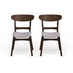 Chaises de salle à manger Abrielle en bois d'hévéa, style moderne du milieu du siècle (lot de 2), par Christopher Knight Home