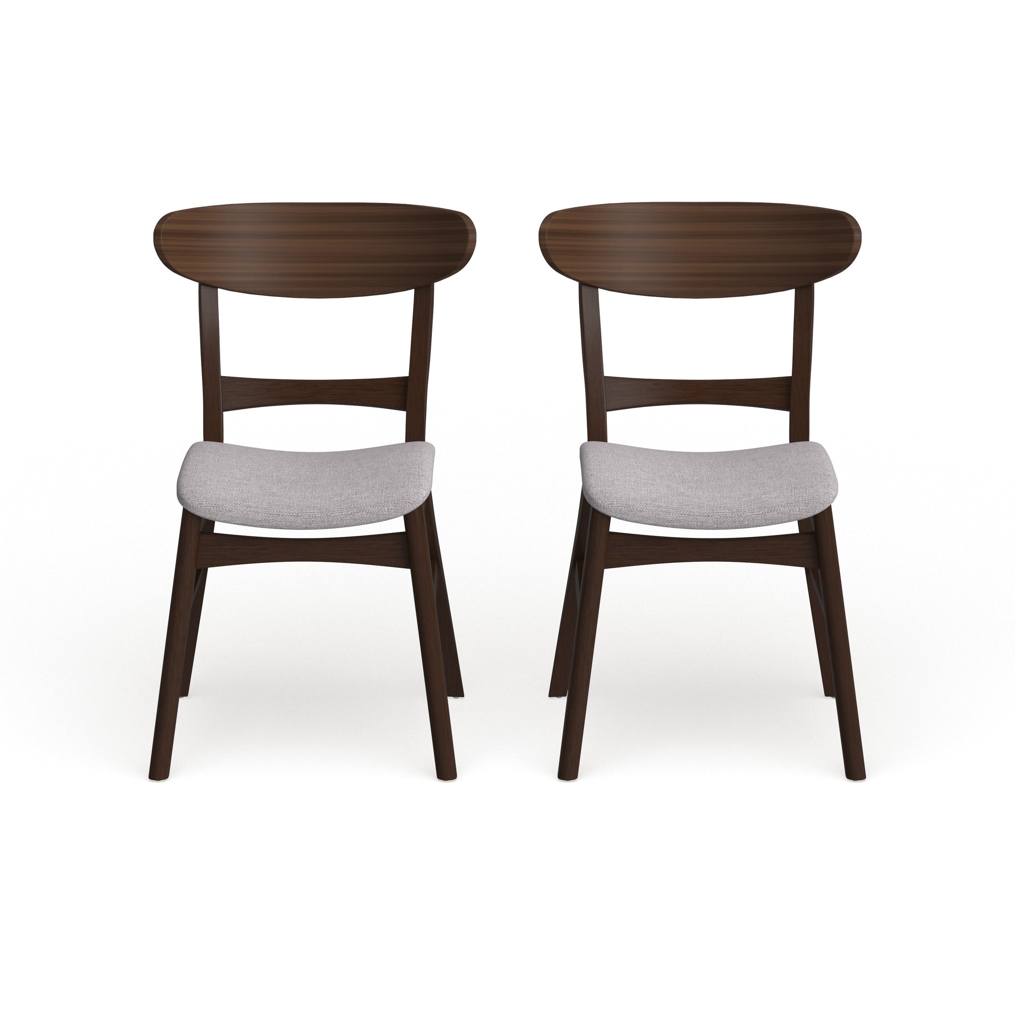 Chaises de salle à manger Abrielle en bois d'hévéa, style moderne du milieu du siècle (lot de 2), par Christopher Knight Home