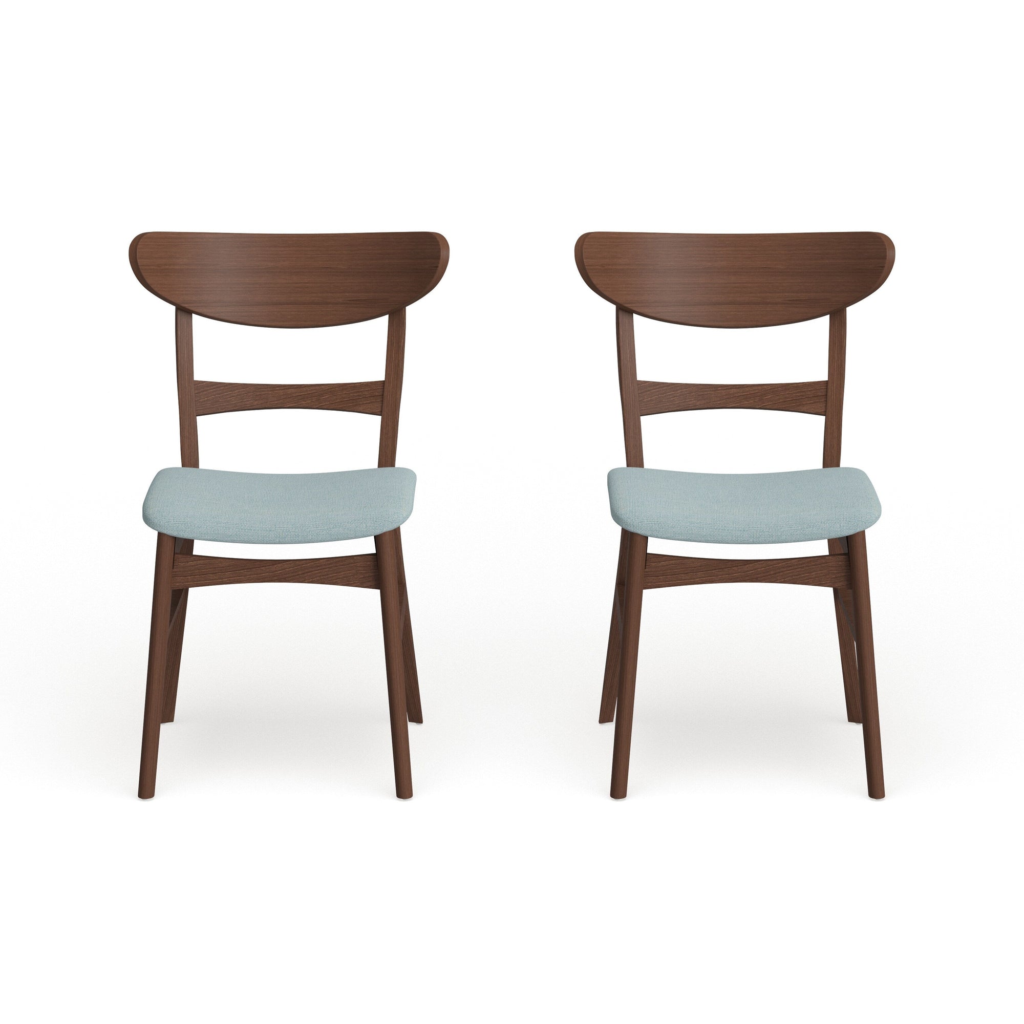 Chaises de salle à manger Abrielle en bois d'hévéa, style moderne du milieu du siècle (lot de 2), par Christopher Knight Home