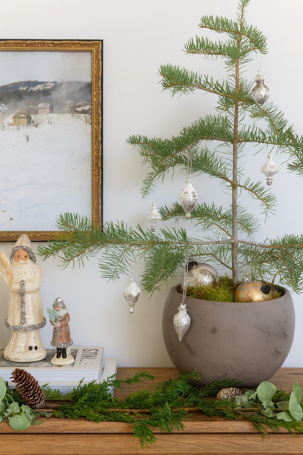 Ornements à paillettes antiques | Lot de 6