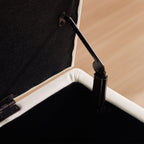 Pouf de rangement rectangulaire capitonné en similicuir (50,3 x 17,50 x 18 cm)