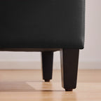 Pouf de rangement rectangulaire capitonné en similicuir (50,3 x 17,50 x 18 cm)