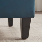 Pouf de rangement rectangulaire capitonné en similicuir (50,3 x 17,50 x 18 cm)