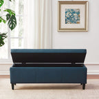 Pouf de rangement rectangulaire capitonné en similicuir (50,3 x 17,50 x 18 cm)