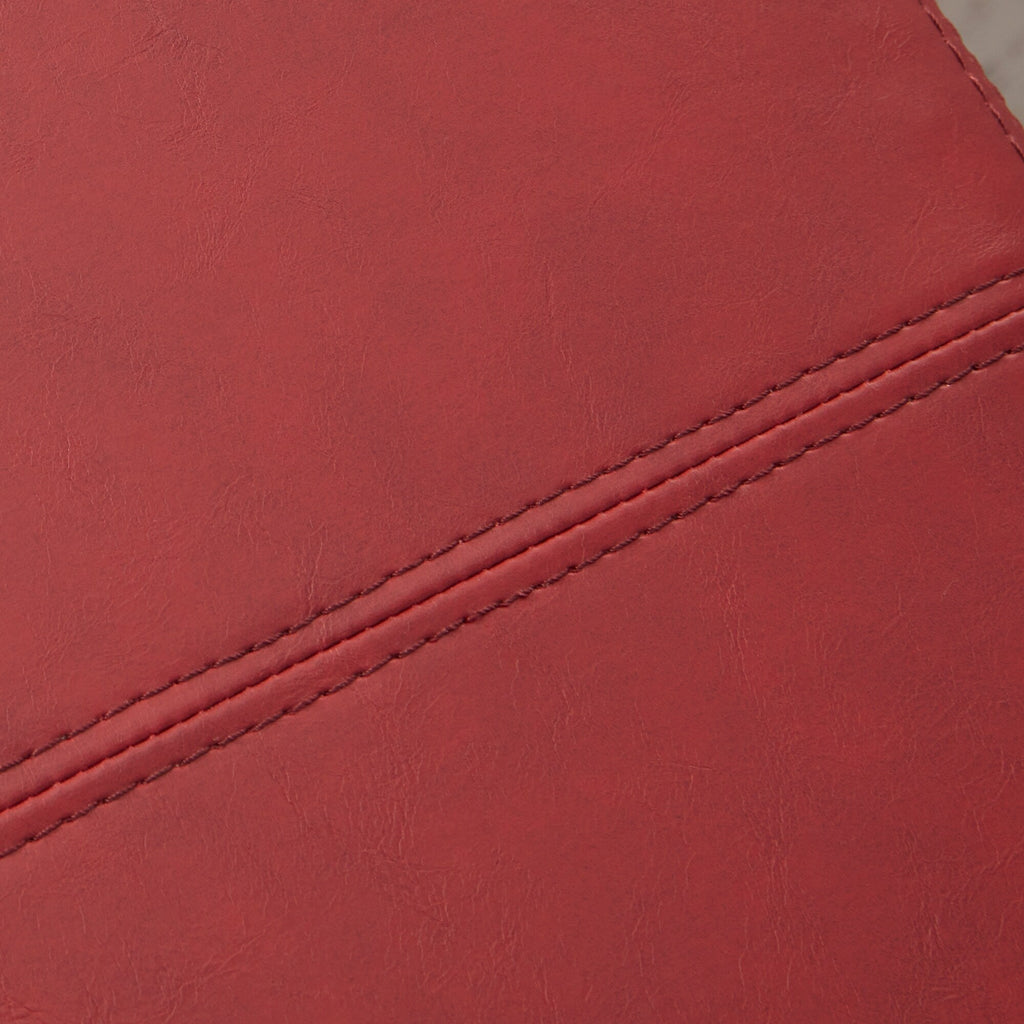 Pouf de rangement rectangulaire capitonné en similicuir (50,3 x 17,50 x 18 cm)