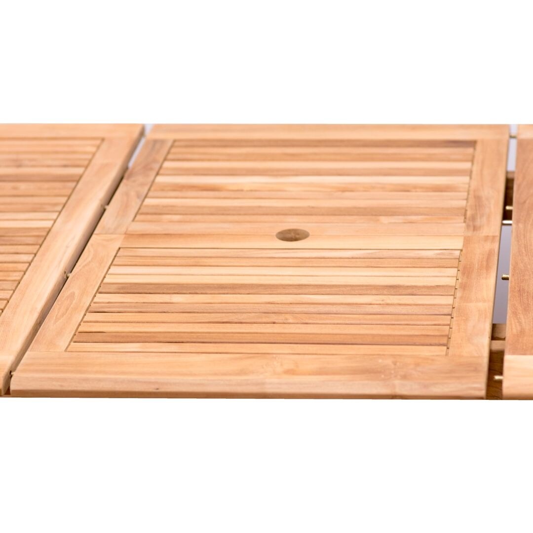 Ensemble de salle à manger d'extérieur Amazonia en bois de teck certifié FSC, 11 pièces - 10 à 11 couverts