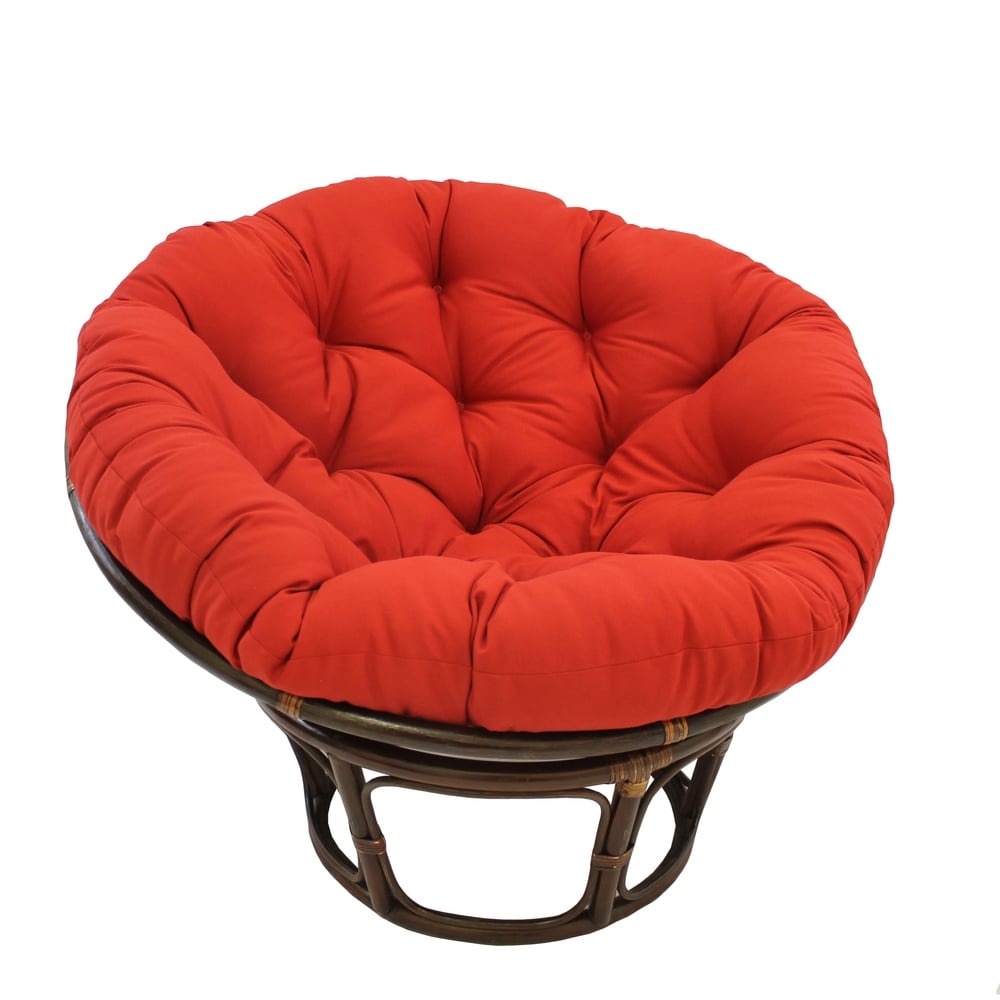 Fauteuil Papasan Bali en rotin de 107 cm avec coussin en sergé