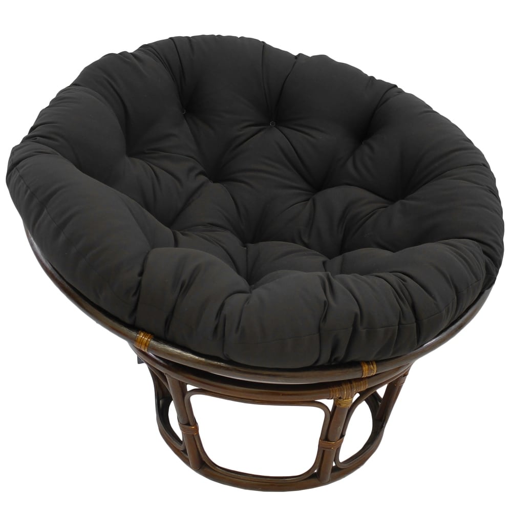 Fauteuil Papasan Bali en rotin de 107 cm avec coussin en sergé