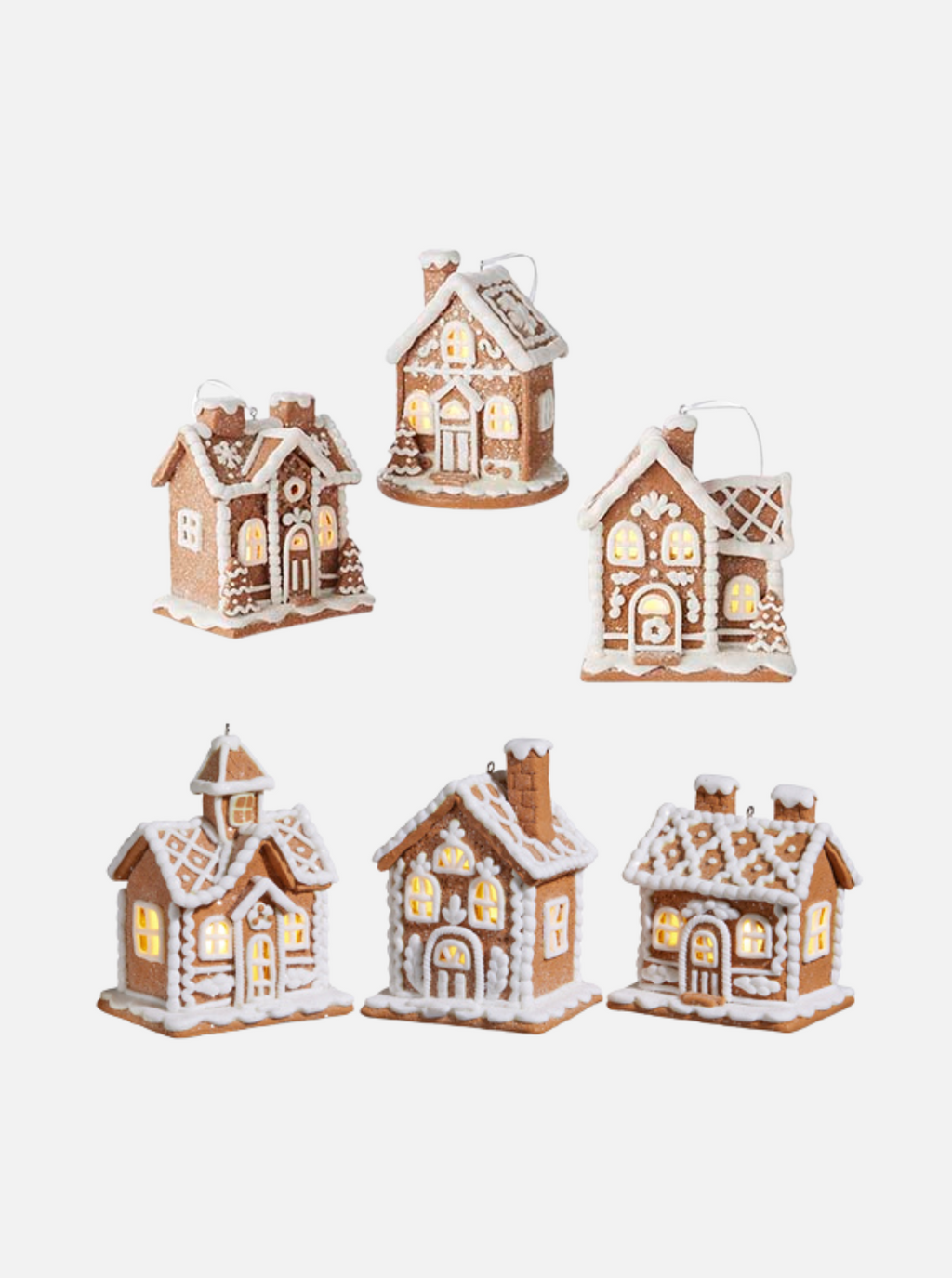 Décorations lumineuses pour maisons en pain d'épice